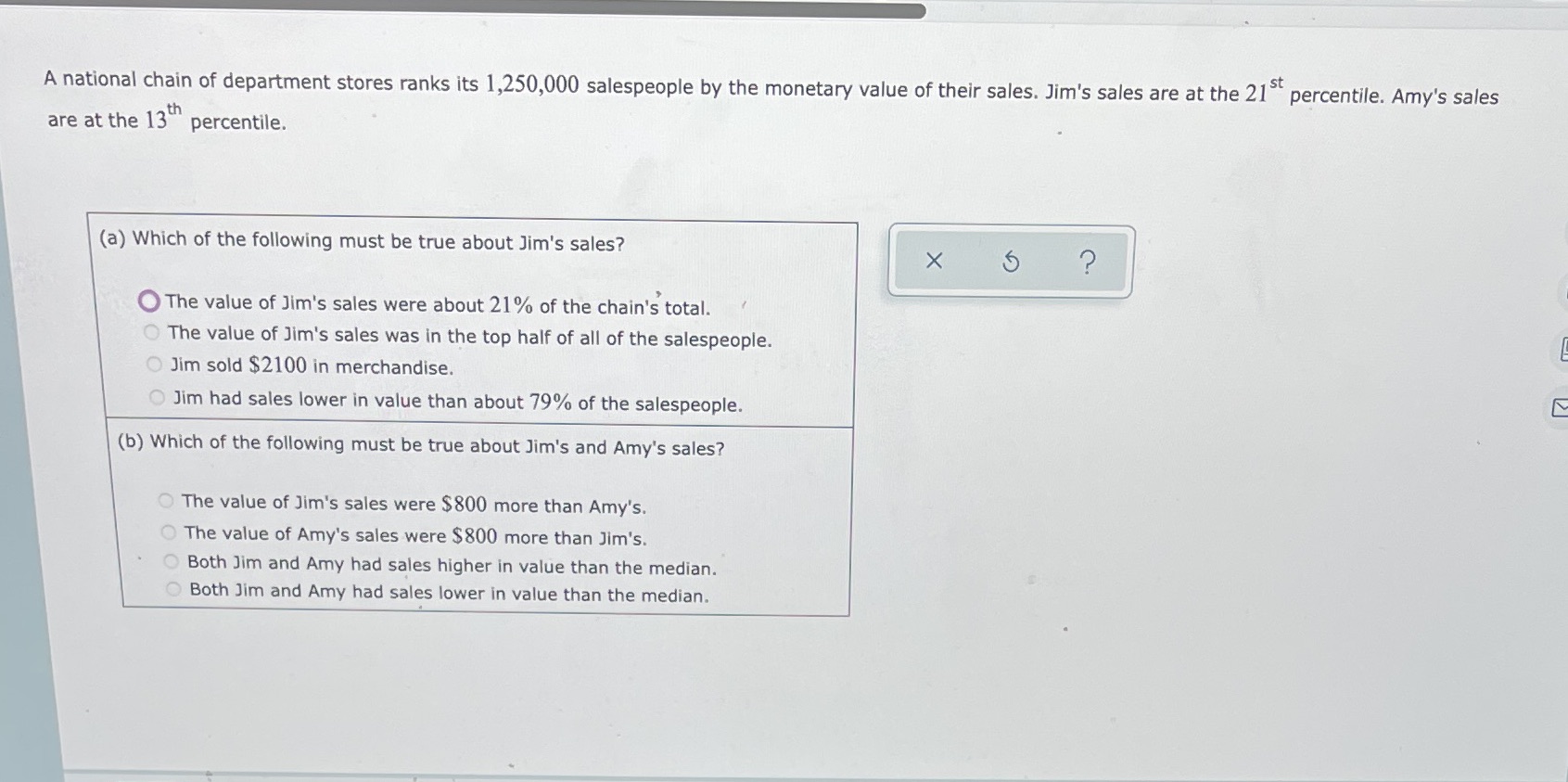 A national chain of department stores ranks its