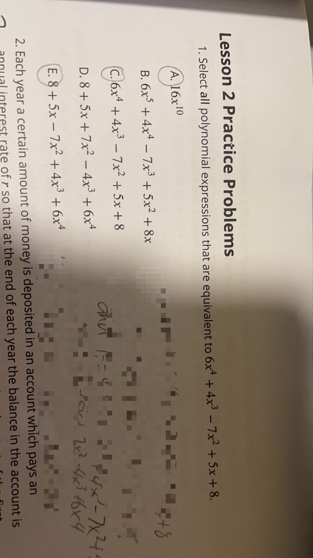 Lesson 2 Practice Problems 1. Select all