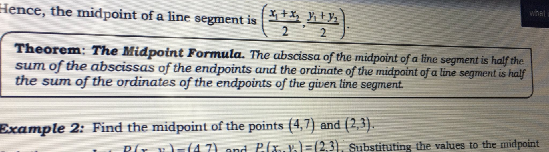 Answer this based on the theorem of midpoint