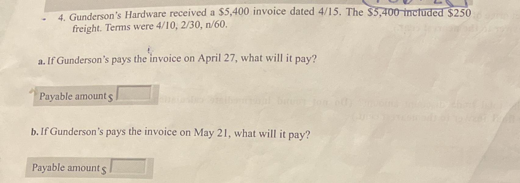 Please explain 4. Gunderson's Hardware