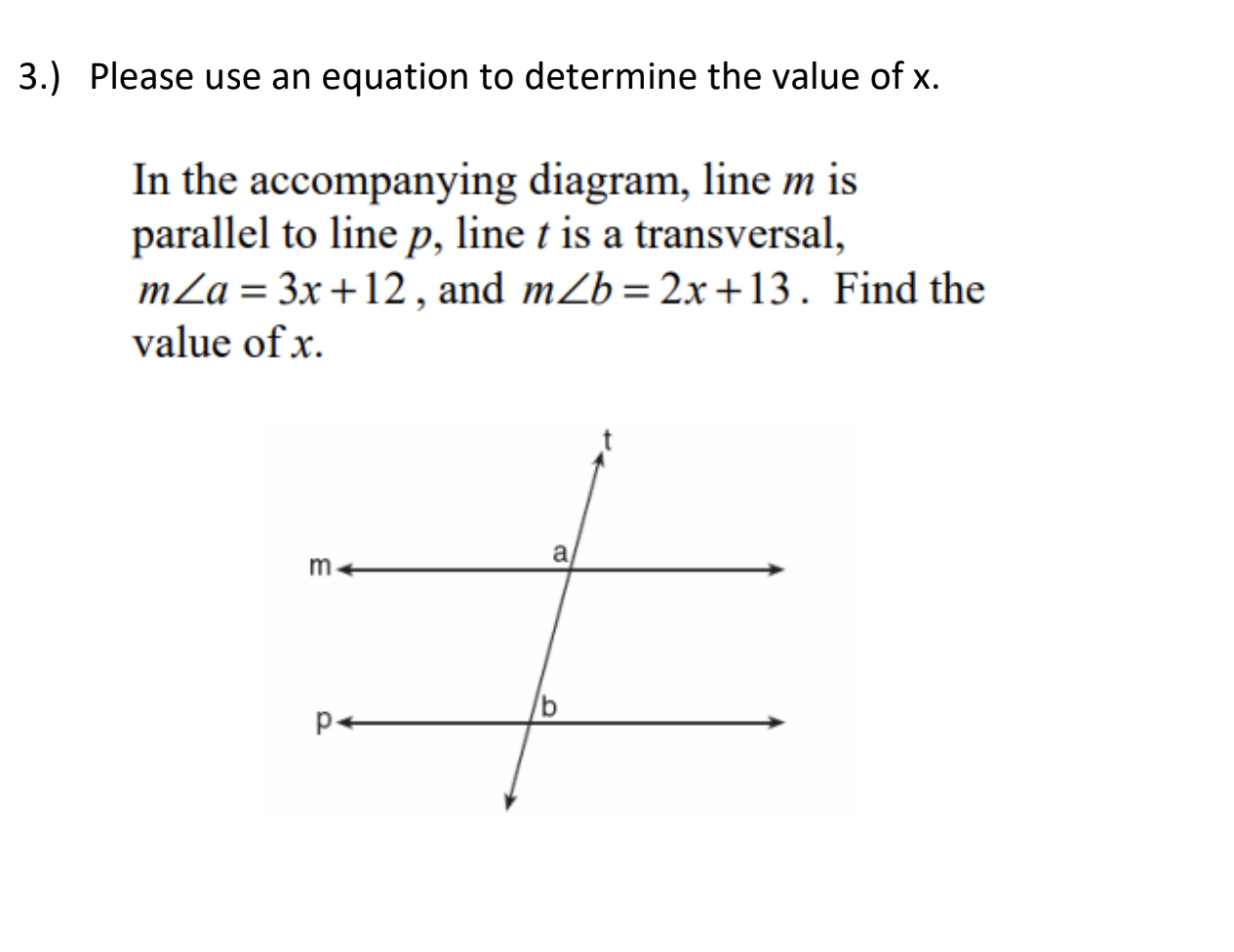 8th grade geometry 3.) Please use an equation to