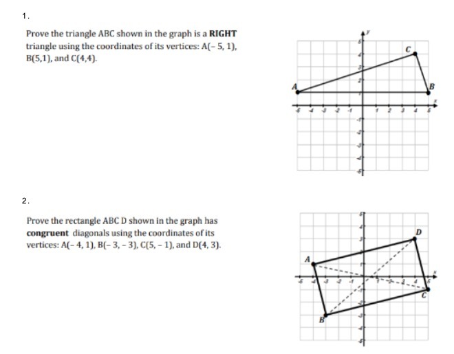 1. Prove the triangle ABC shown in the graph is a