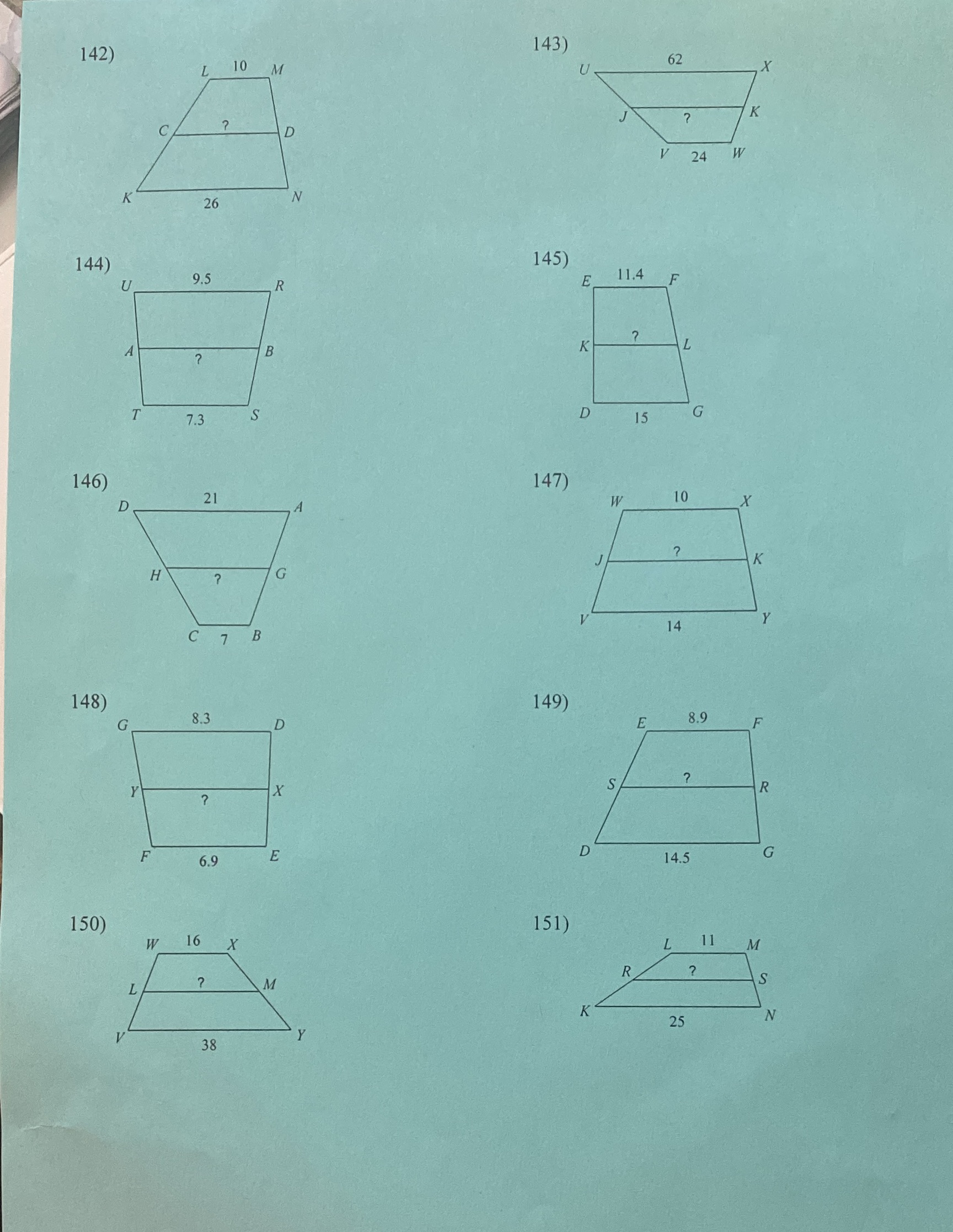 143) 142) 62 X K ? ? D 24 W K N 26 145) 144) 9.5