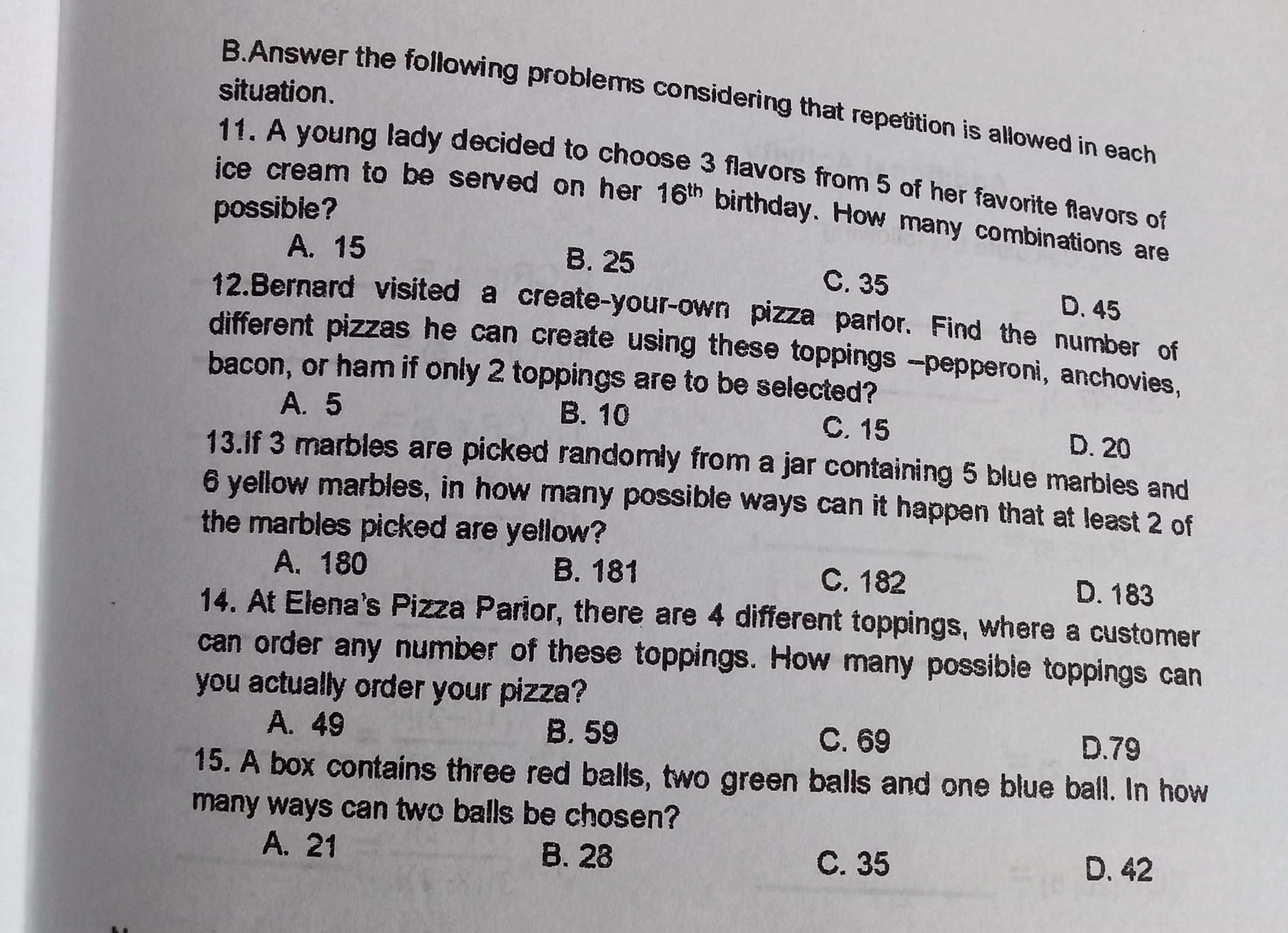 B. Independent Assessment Directions: Evaluate