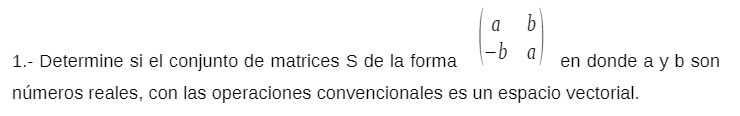 a 1.- Determine si el conjunto de matrices S de
