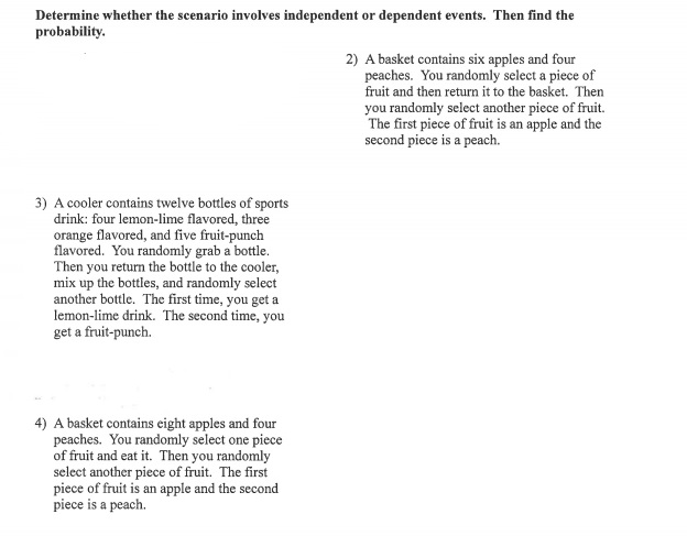 Determine whether the scenario involves