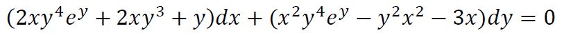 1.- Solve the differential equation (2xytey +