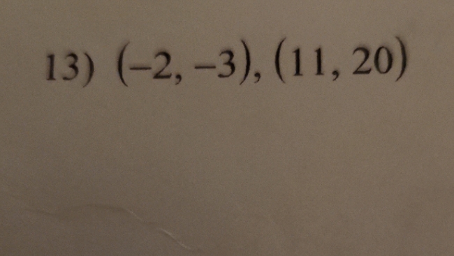 find the slope of the line through each pair of