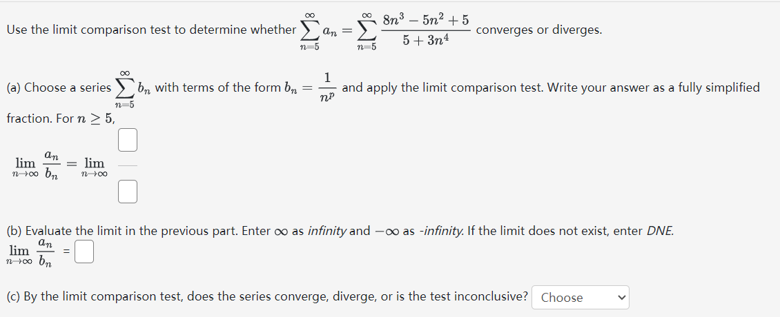 1. Test each of the following series for