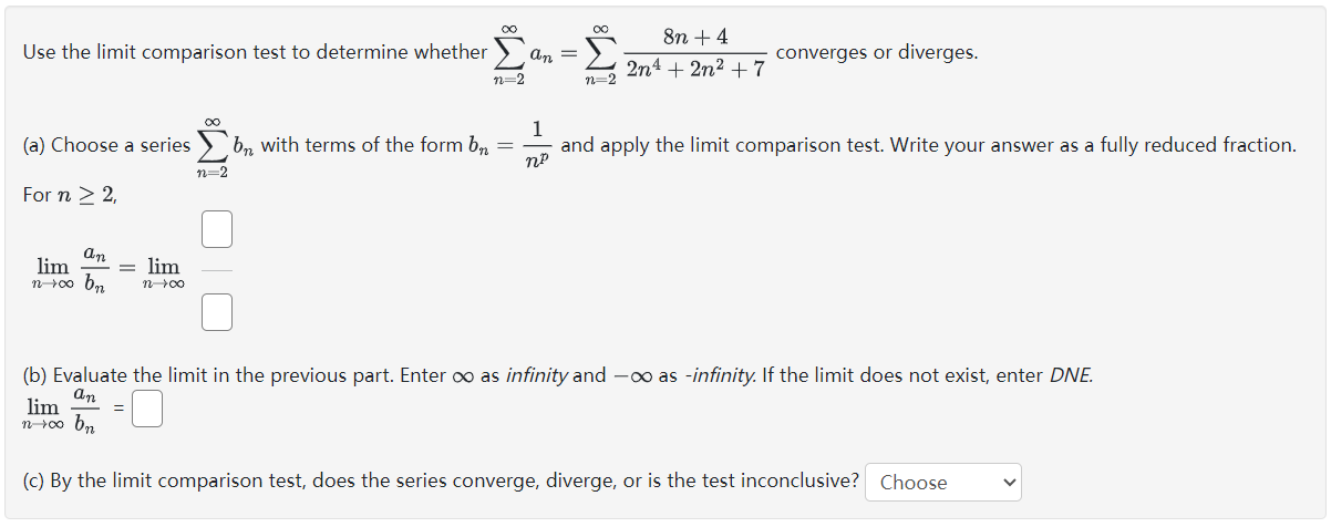 1. Test each of the following series for