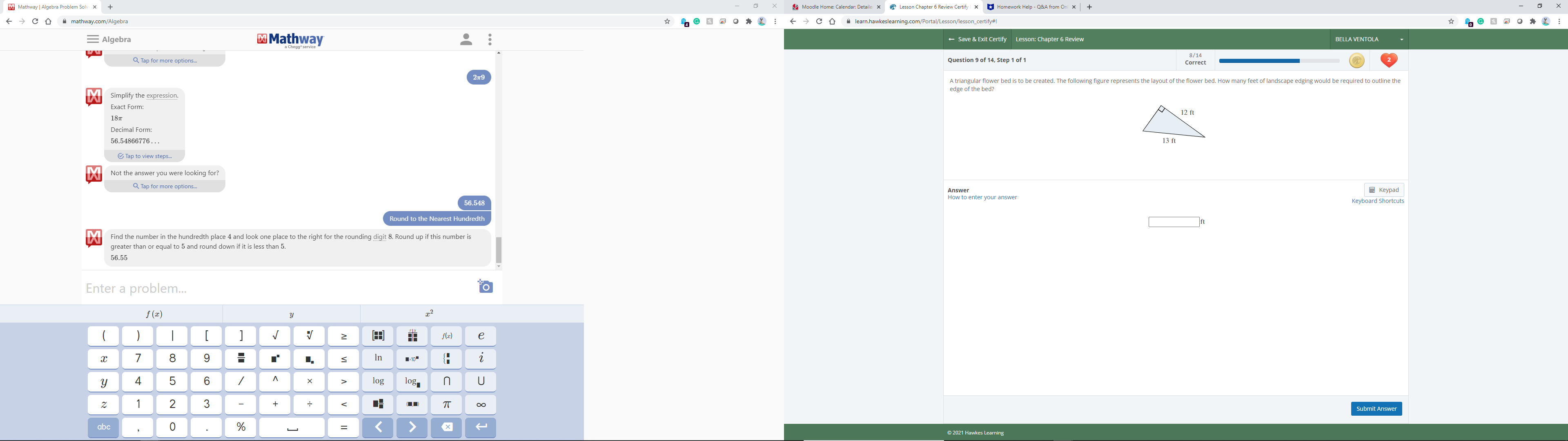 A triangular flower bed is to be created. The