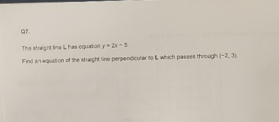 homework for grade 6 Q7. The straight line L has