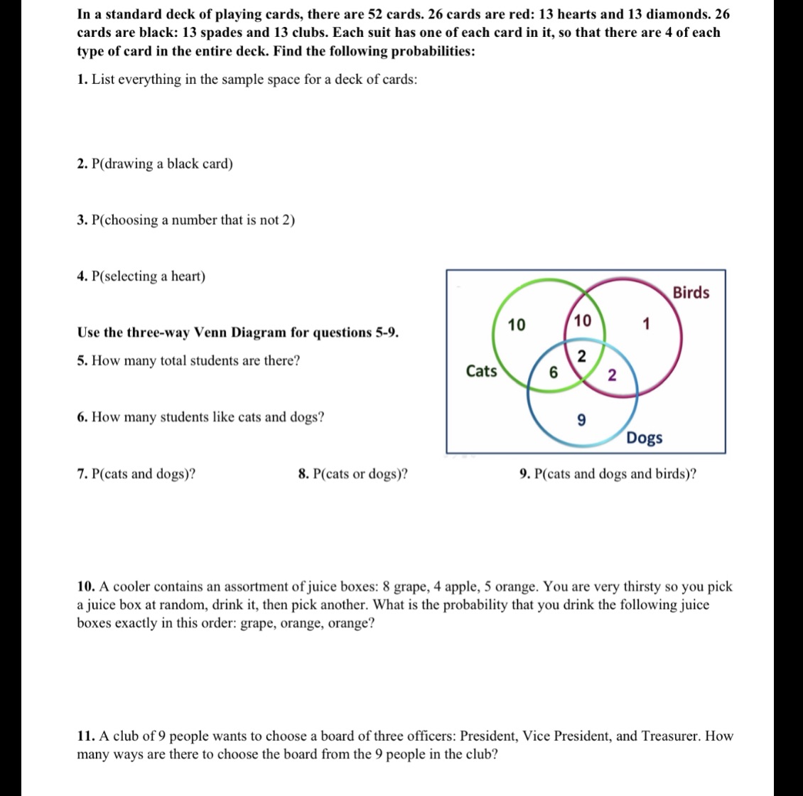 :Probability Please help In a standard deck of
