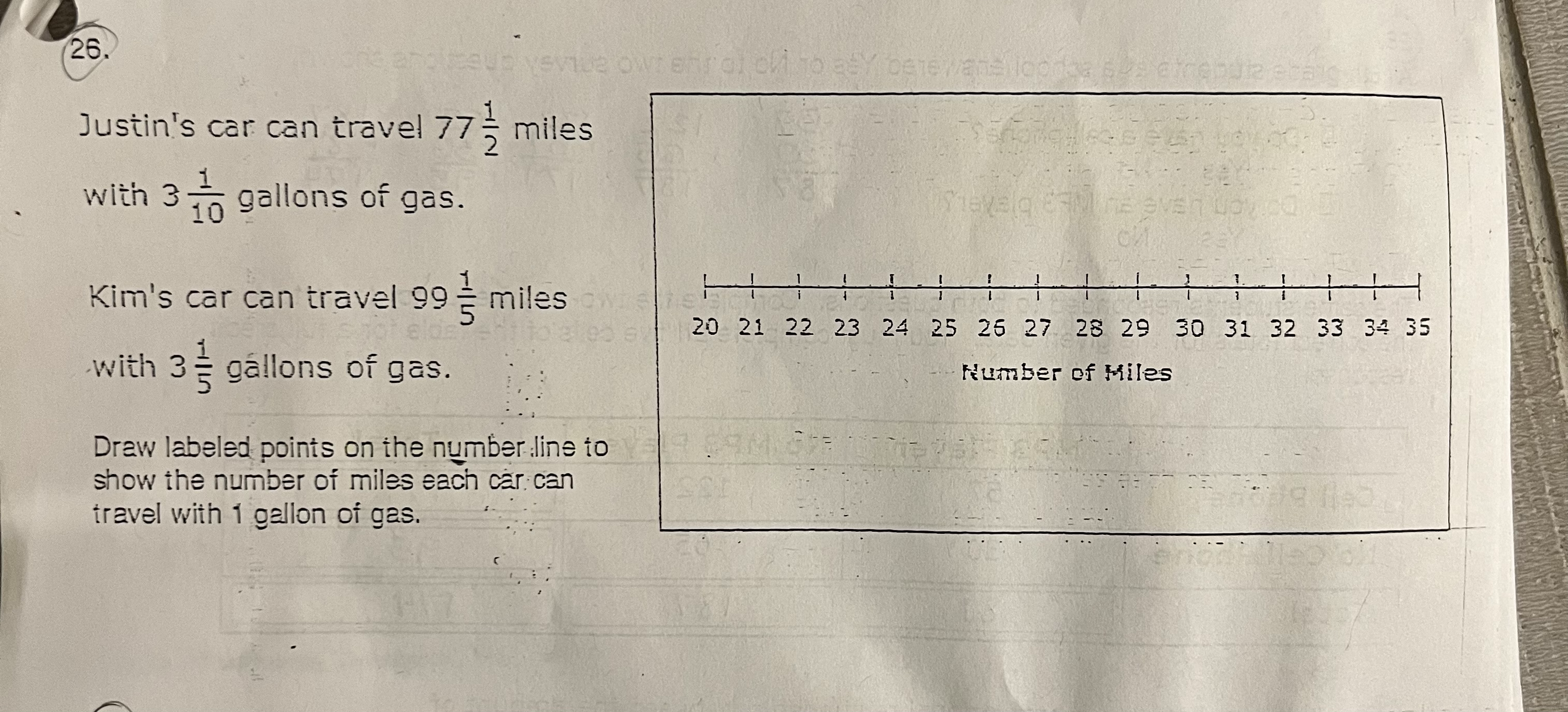 26. Justin's car can travel 775 miles with 3