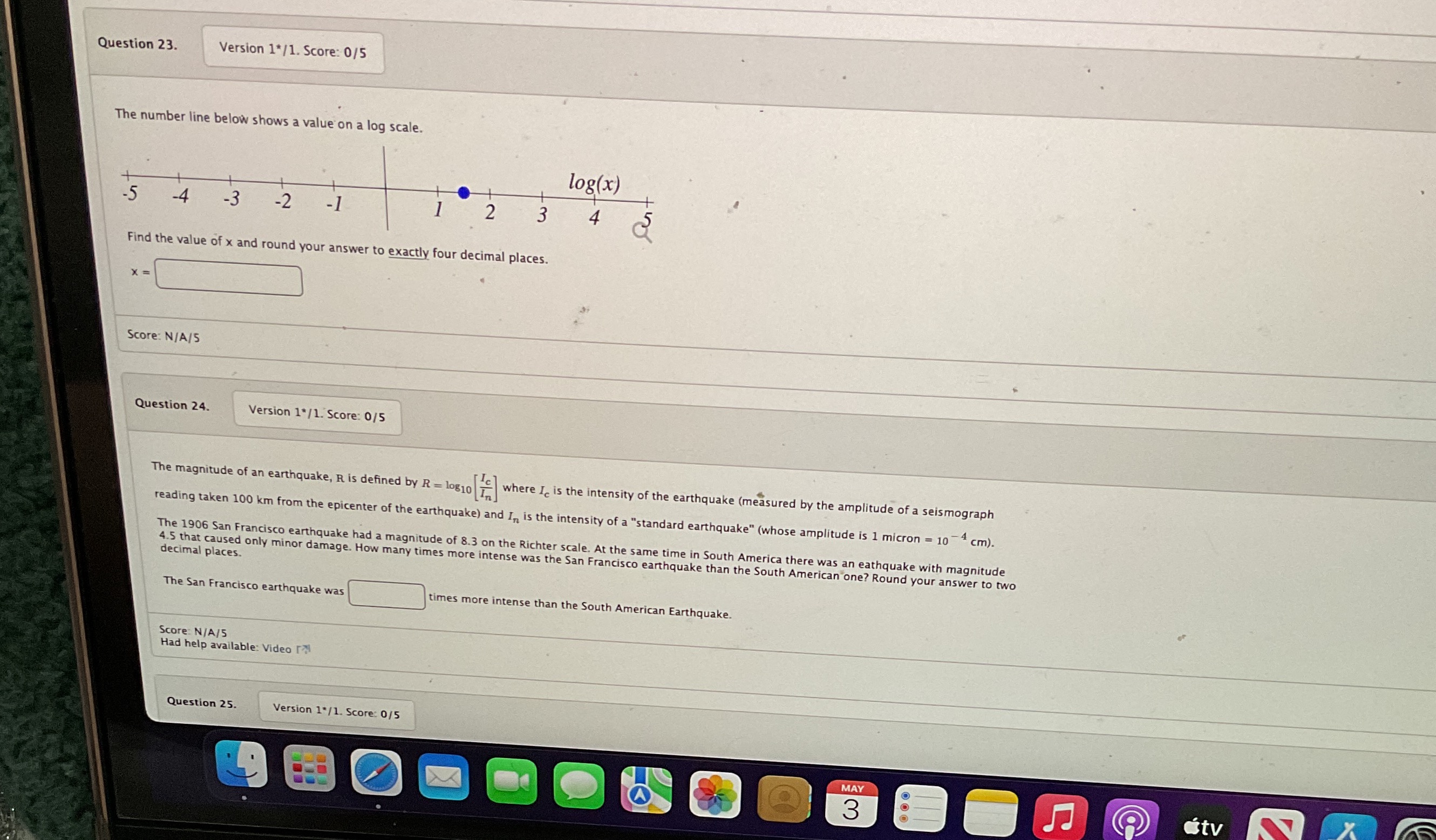 23-24 Question 23. Version 1*/1. Score: 0/5 The