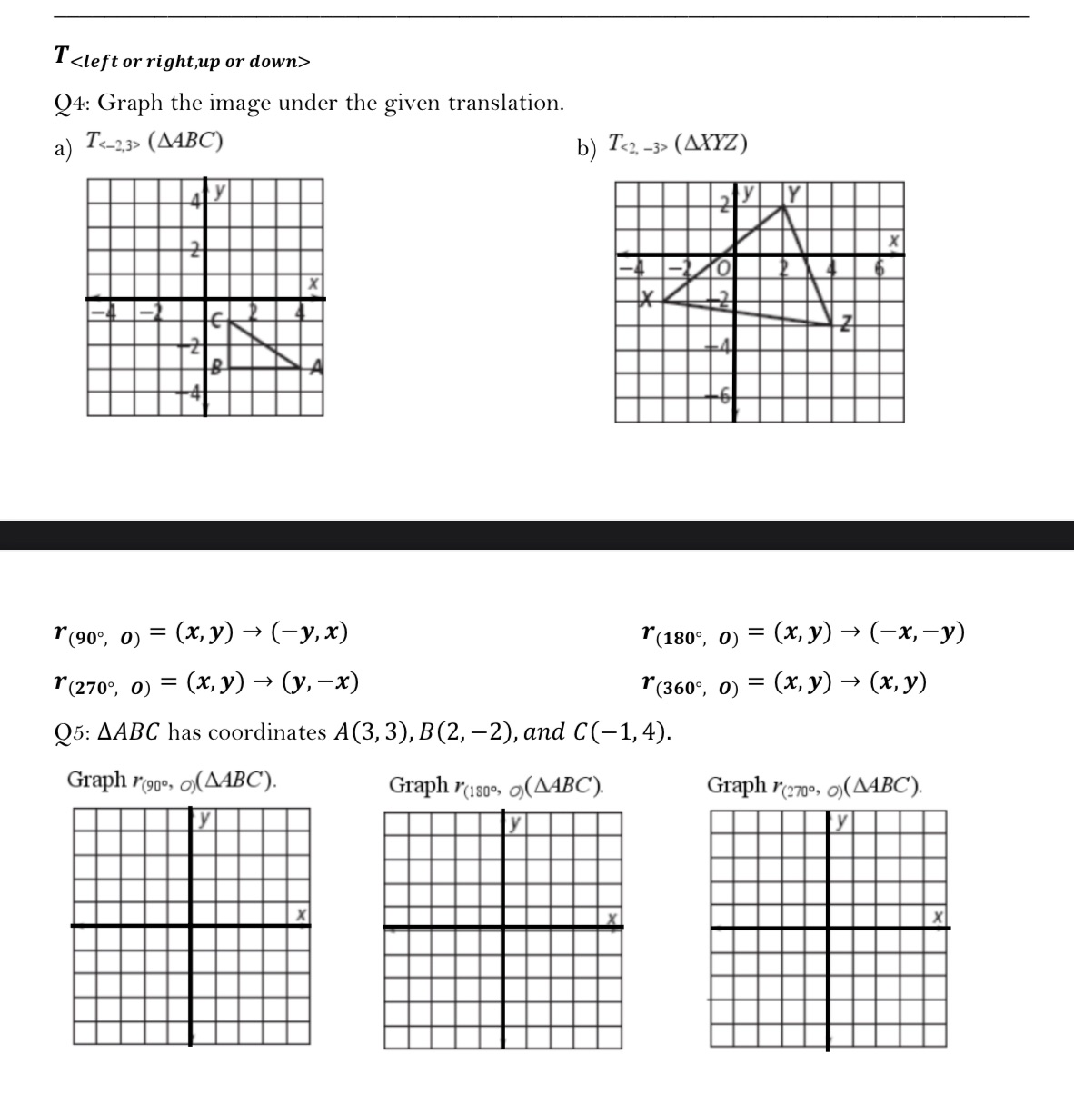 I Q4: Graph the image under the given