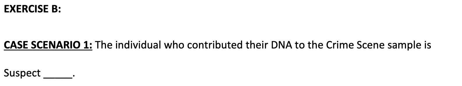EXERCISE B: CASE SCENARIO 1: The individual who