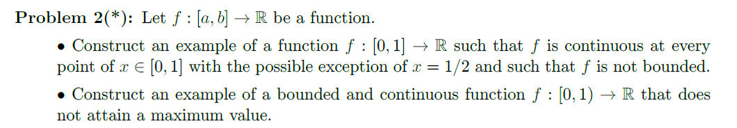 Problem 2(*): Let f: [(1,3)] > R be a function. 0