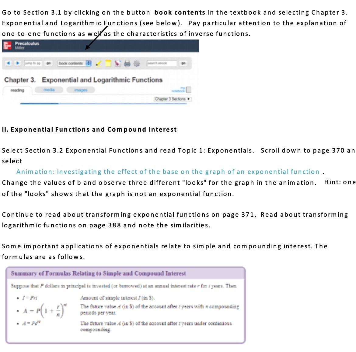 Go to Section 3.1 by clicking on the button book