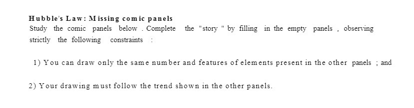 Hubble's Law : Missing comic panels Study