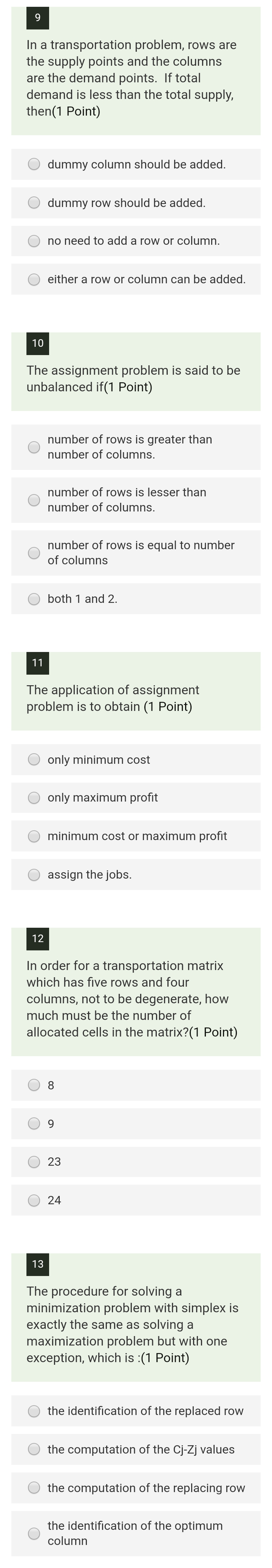 Vogel's approximation method is connected