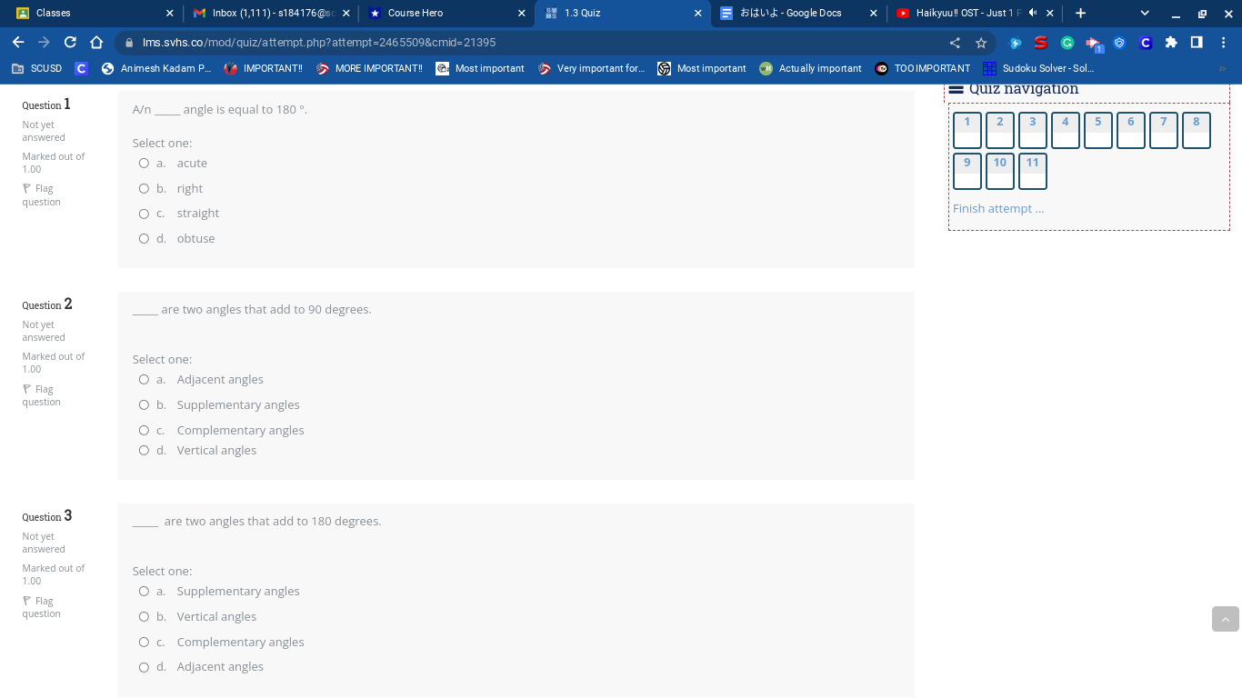 Classes X M Inbox (1,111) - $184176@sc x * Course
