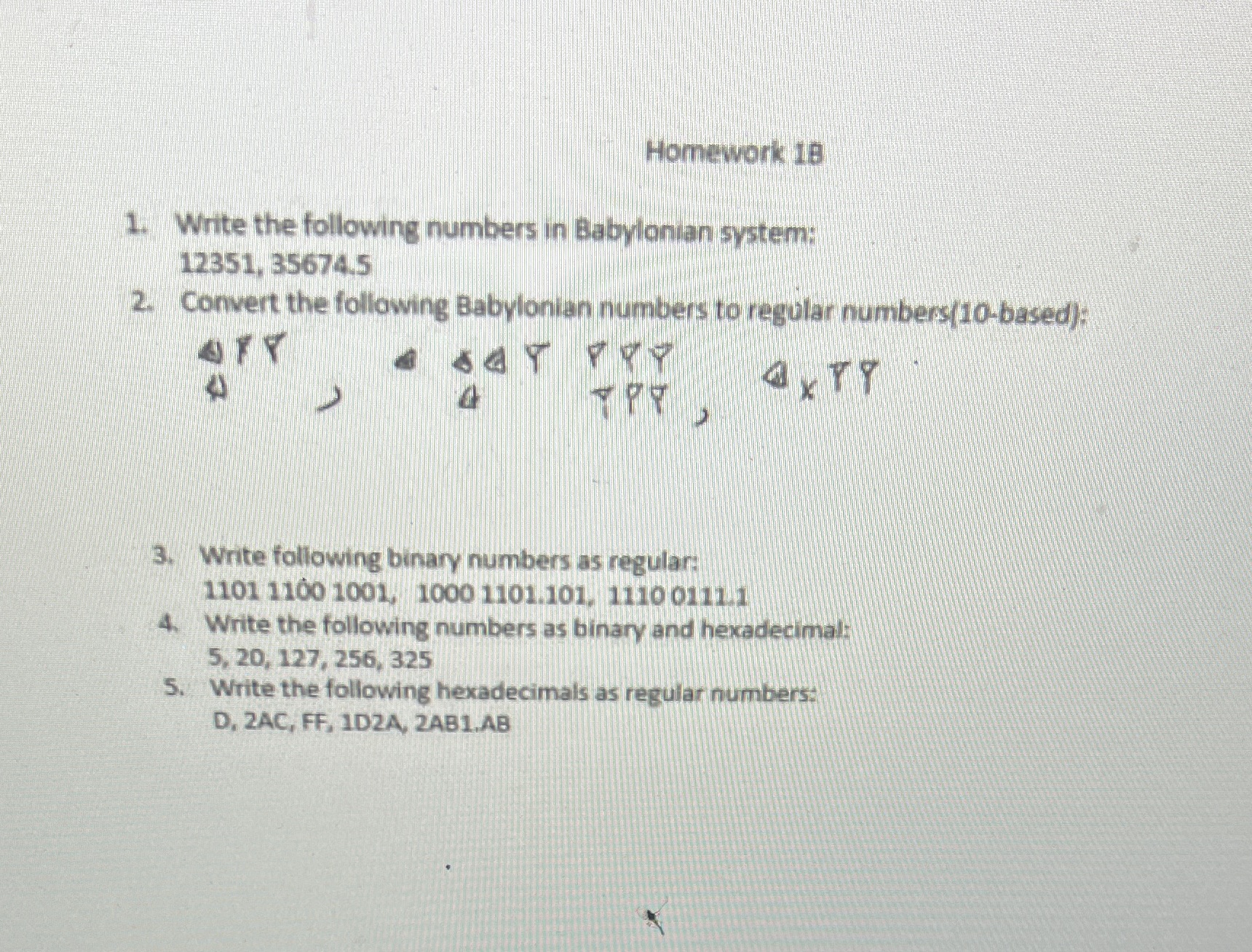 Can you type no handwriting Homework 18 1. Write