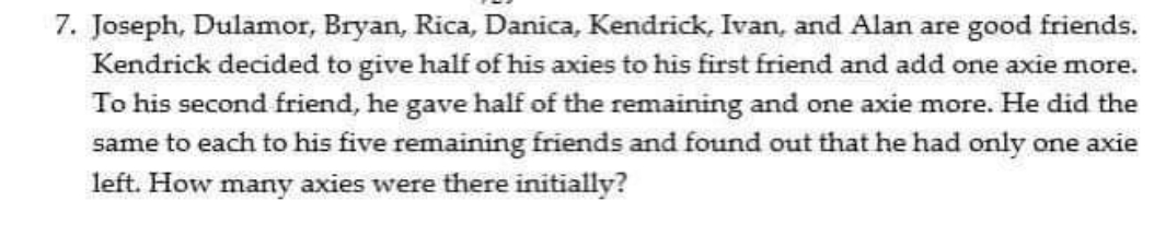 7. Joseph, Dulamor, Bryan, Rica, Danica,