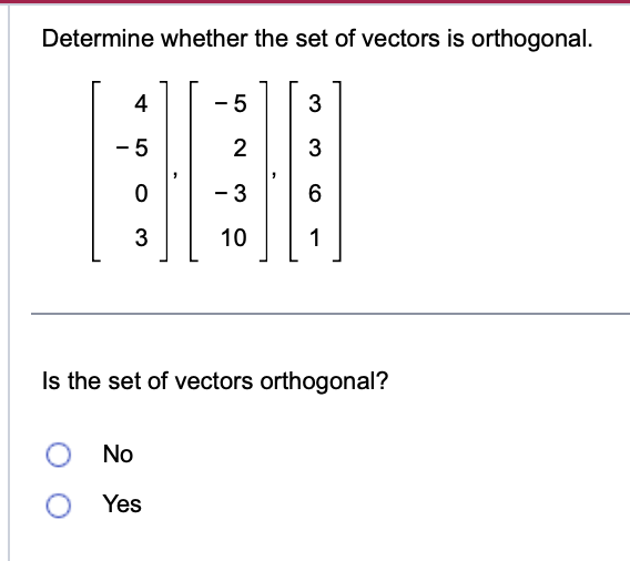Linear Algebra Determine whether the set of
