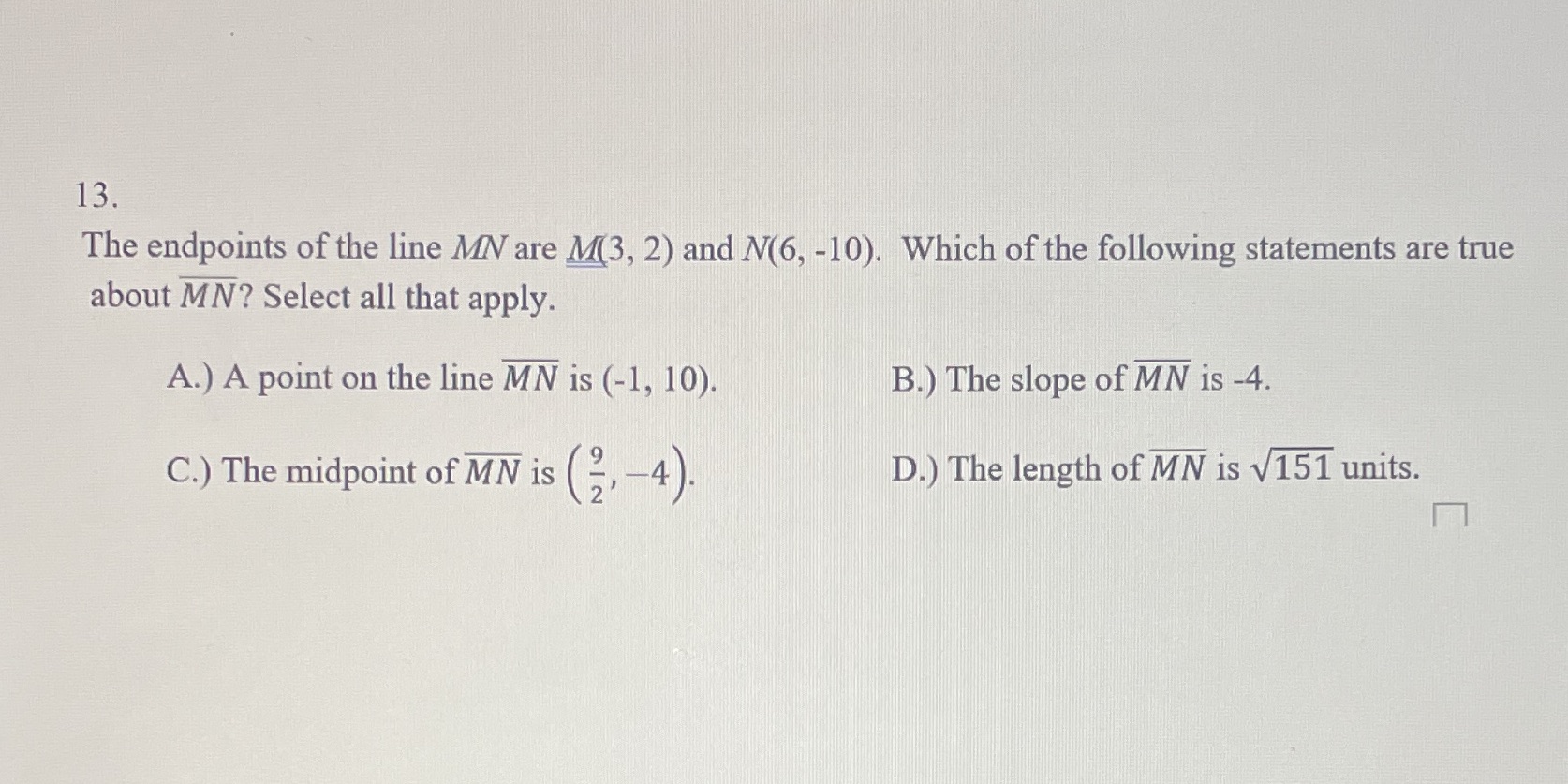 need some help, help pleaseee! 13. The endpoints
