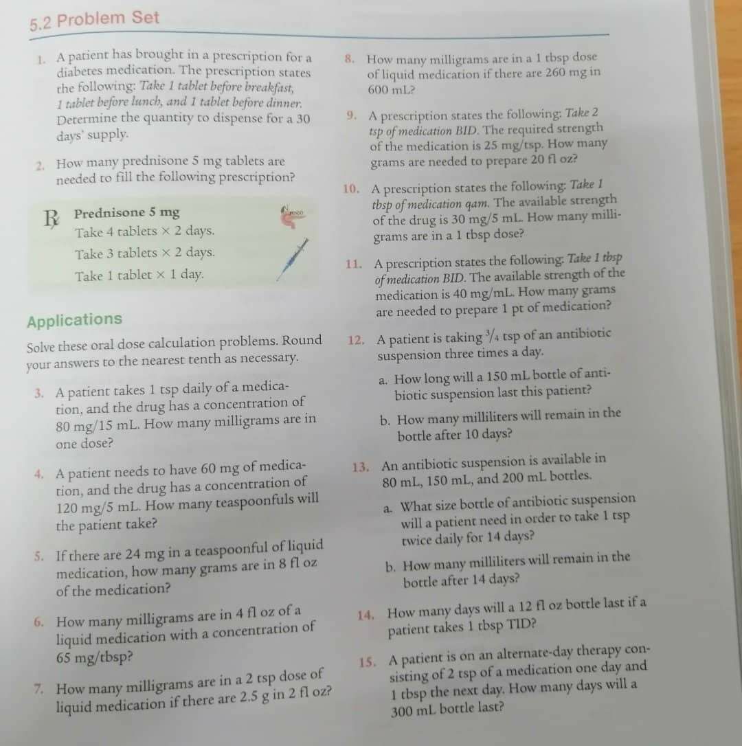 Solve and give the complete solutions. 5.2