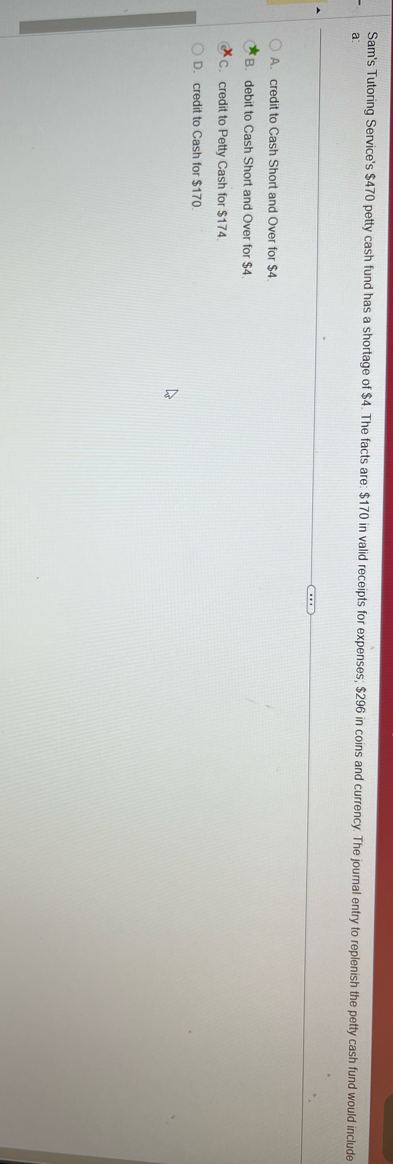 Sam's Tutoring Service's $470 petty