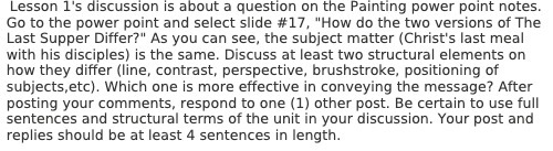 Lesson 1's discussion is about a question on