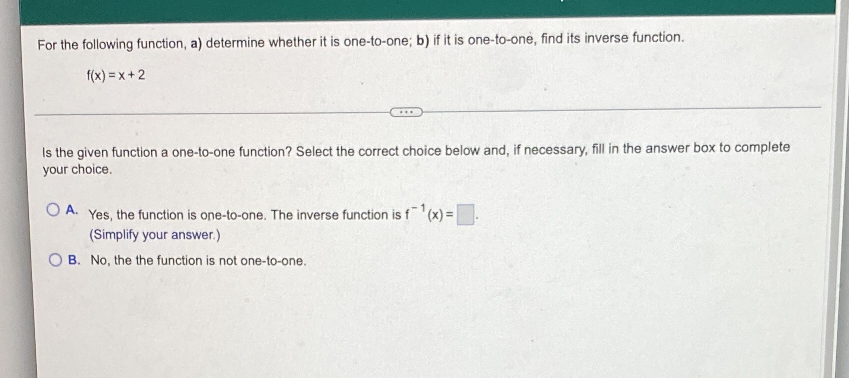 For the following function, a) determine whether