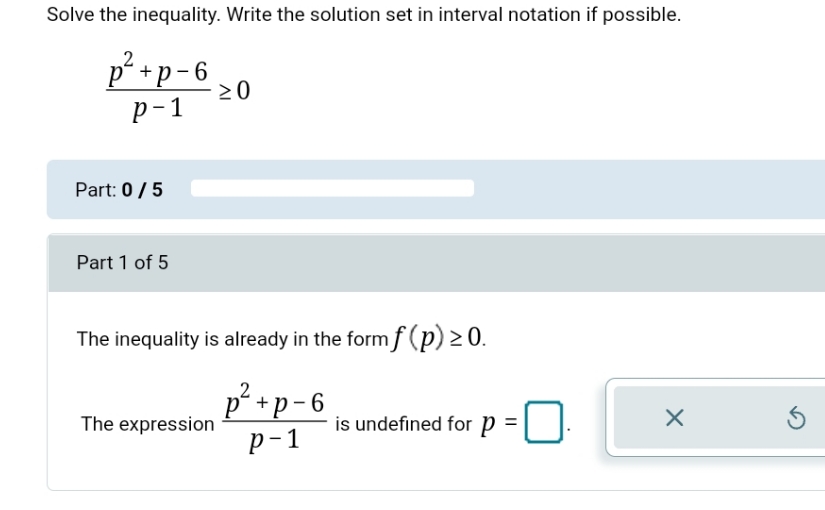 Solve the inequality. Write the solution set in