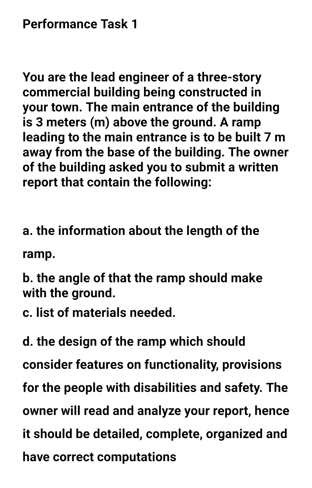 GenMath Performance Task 1 You are the lead