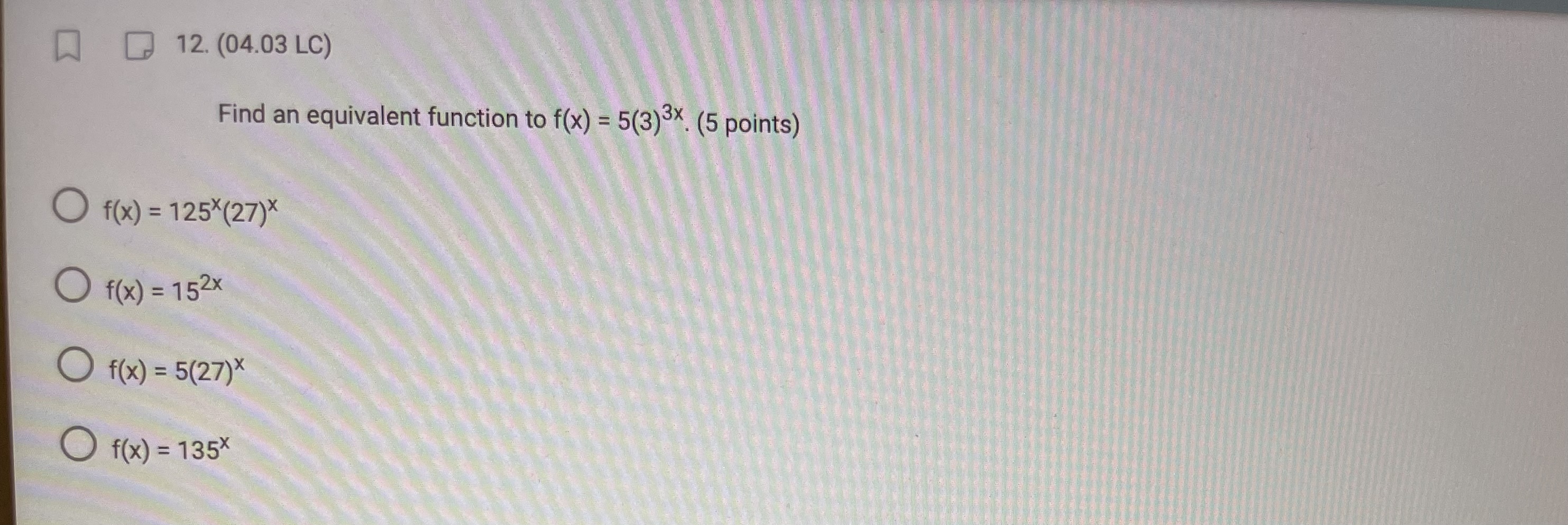 1. (05.02 LC) What is the value of y in the