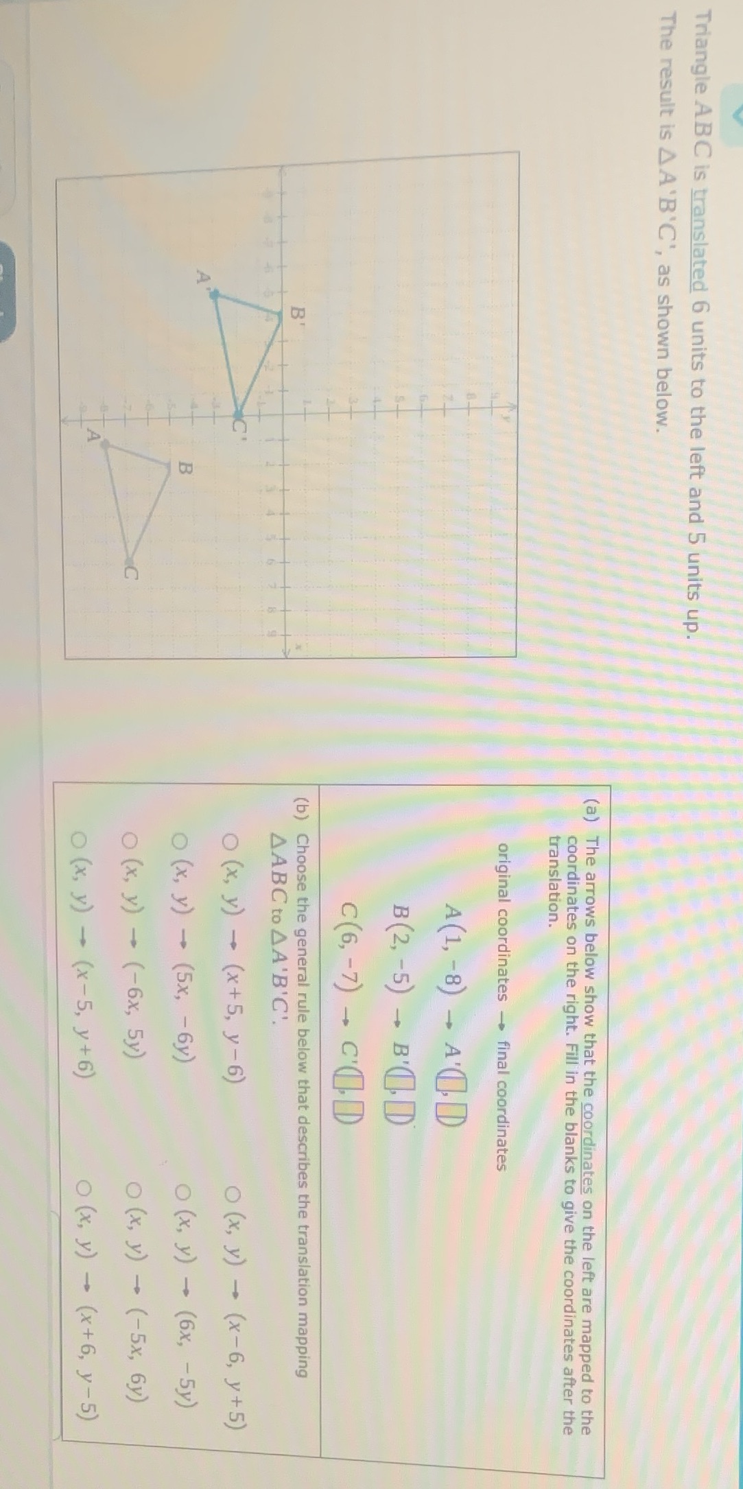 Need help to figure this out Triangle ABC is