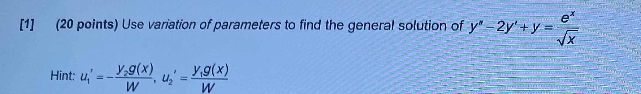 Help please [1] (20 points) Use variation of