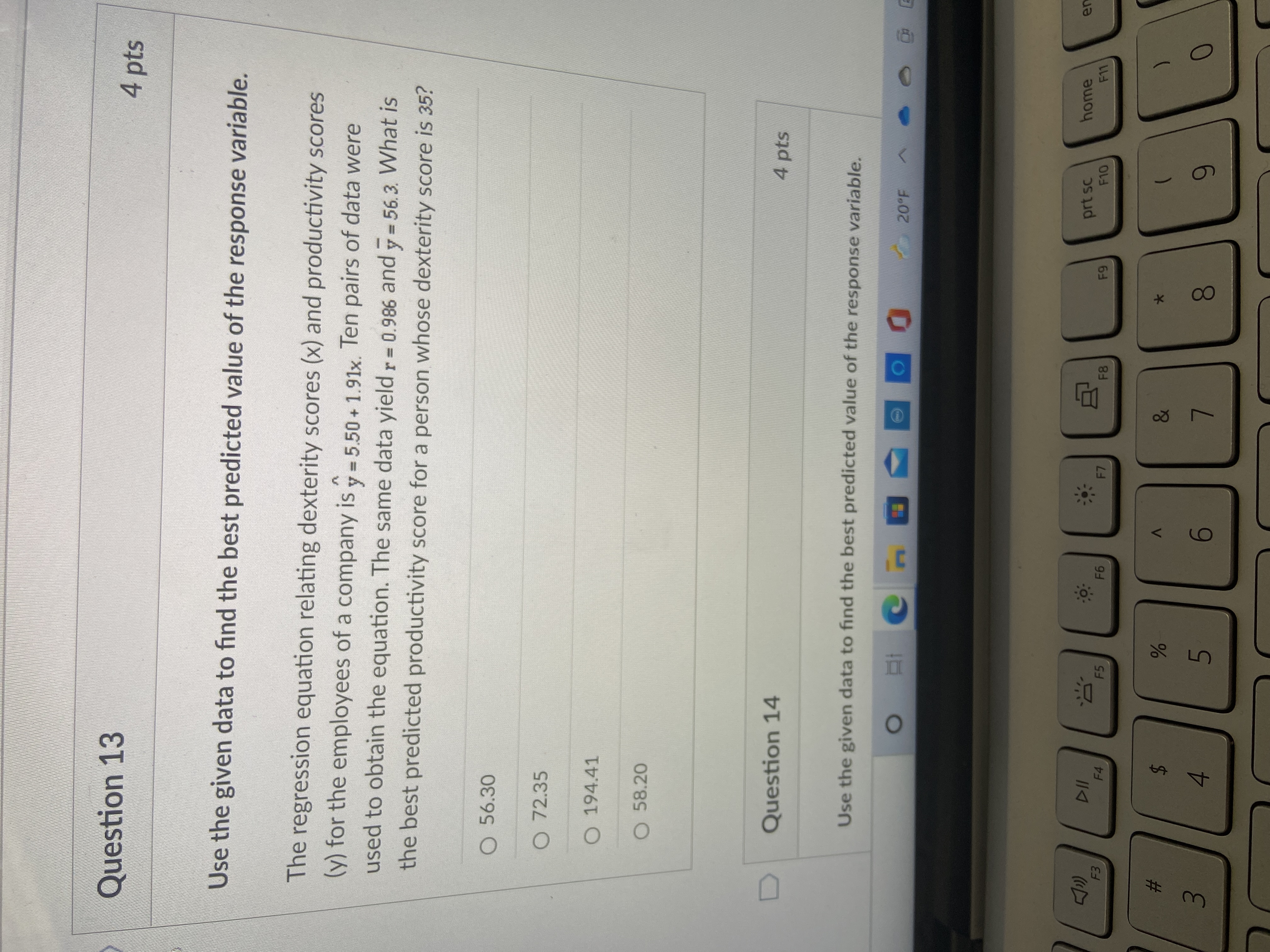 Question 12 4 p Solve. A school has just