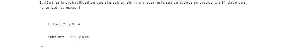 6. &Cual es la probabilidad de que al elegir un