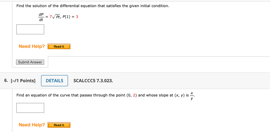 Find the solution of the differential equation
