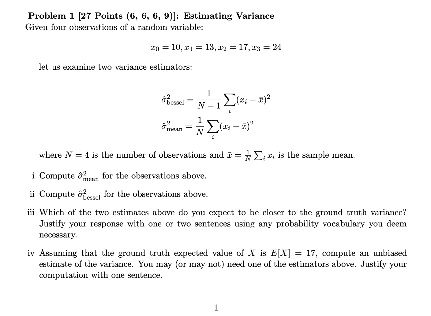 no reference information is needed Problem 1 [27