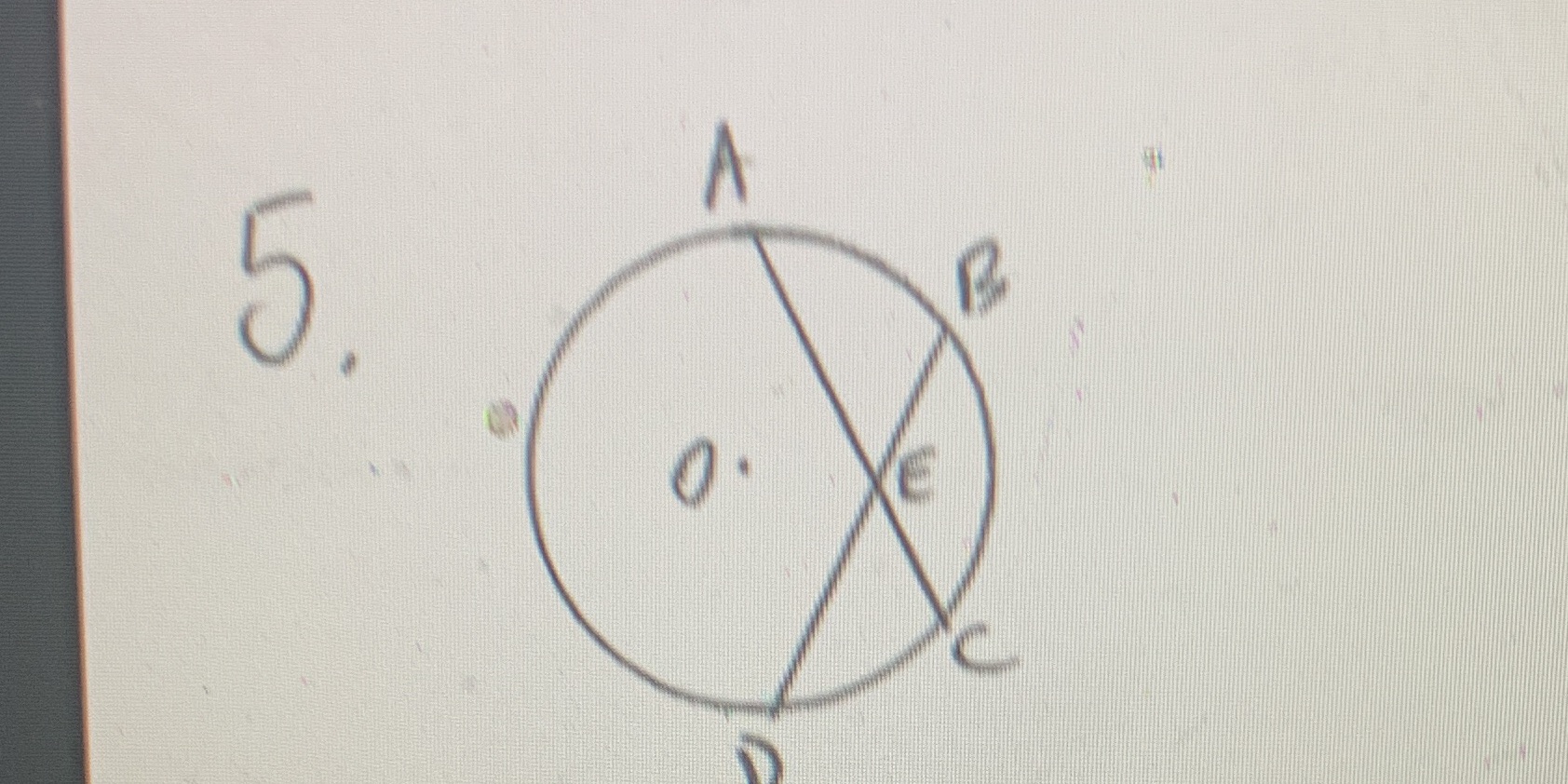 5. Find x if the lengths are AE=3x-1 BE=2x-3 EC=x
