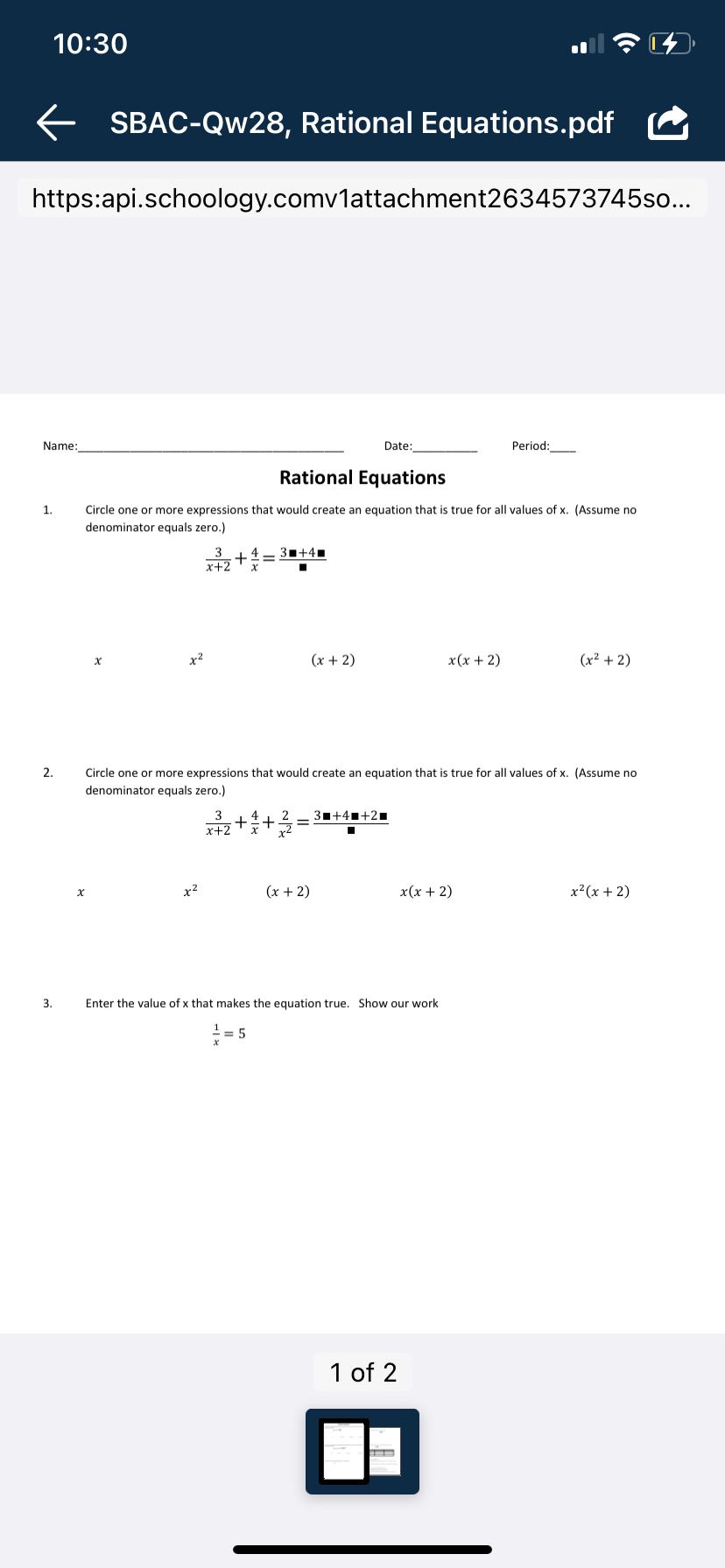 10:30 SBAC-Qw28, Rational Equations.pdf