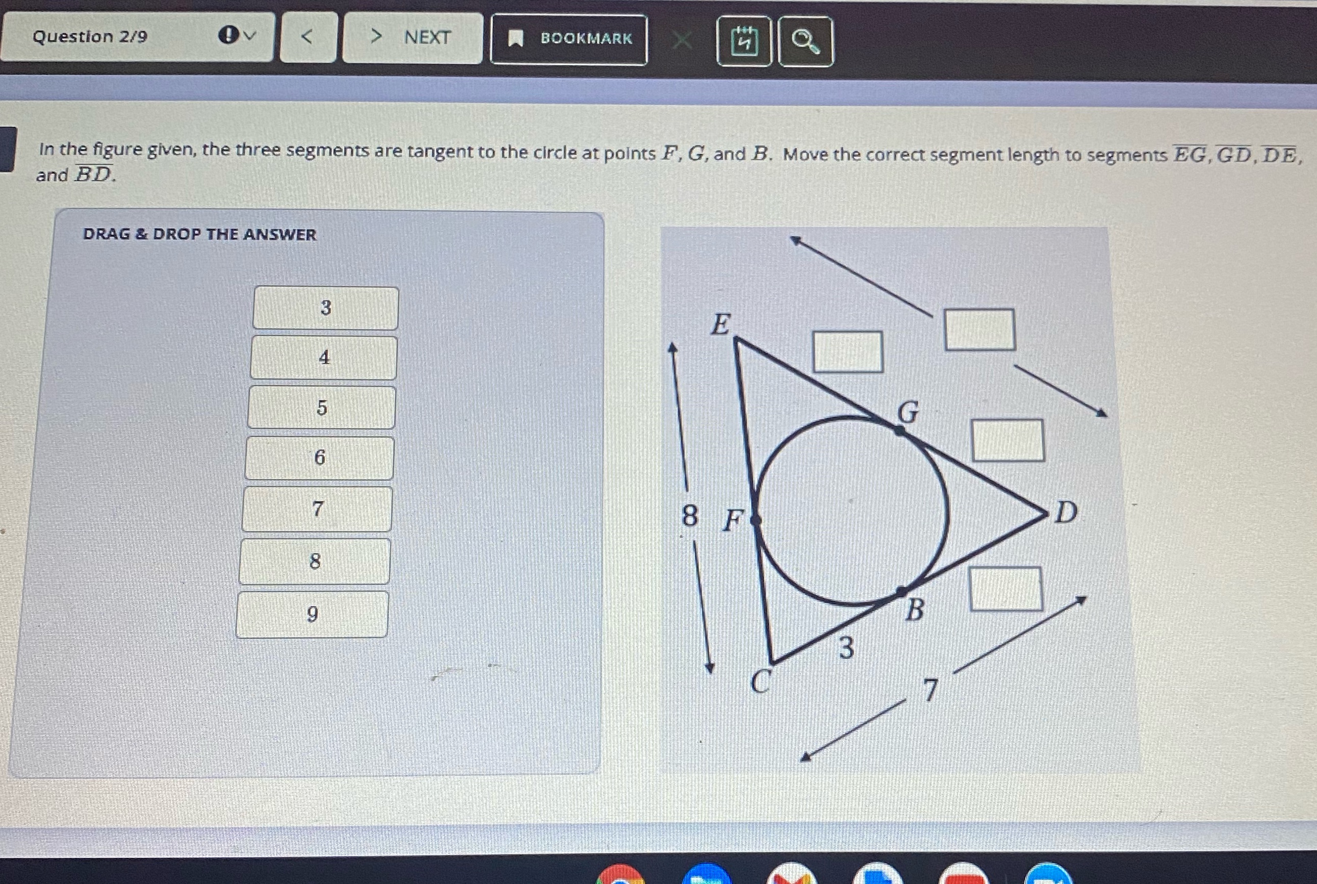 Fill in blanks. Question 2/9  style=