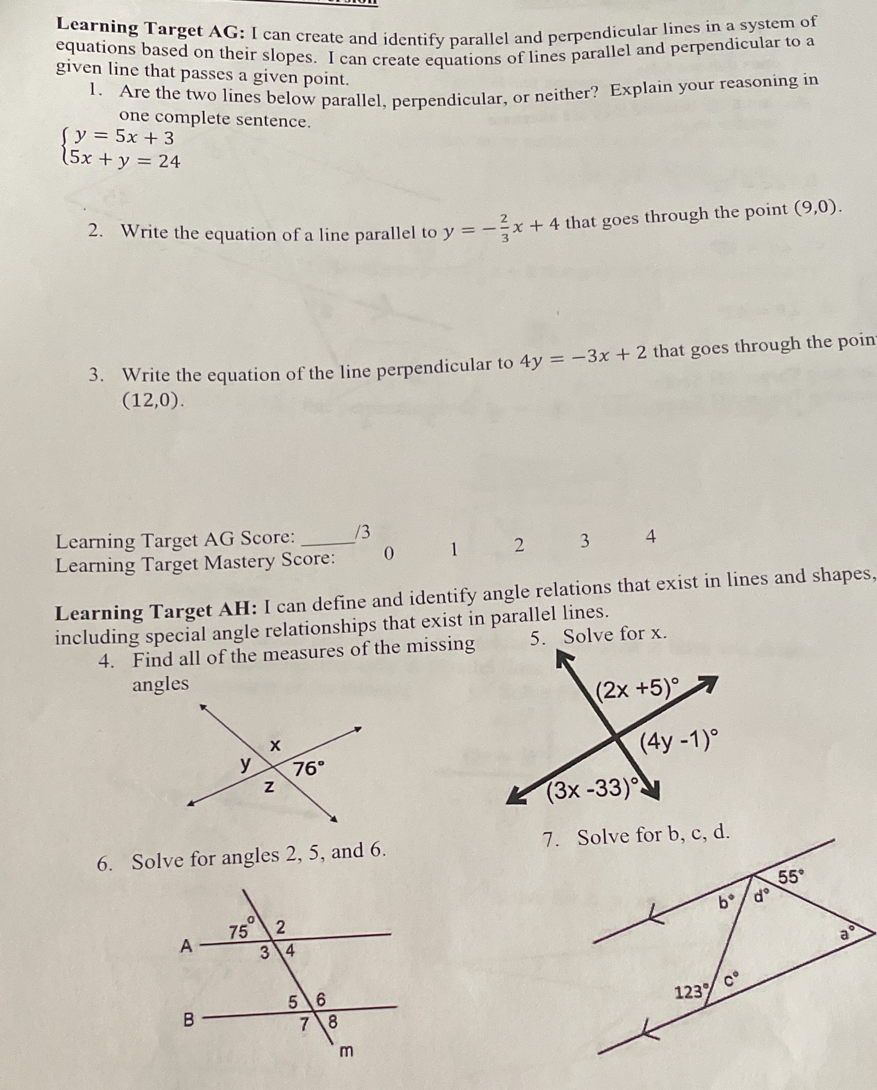 Learning Target AG: I can create and identify