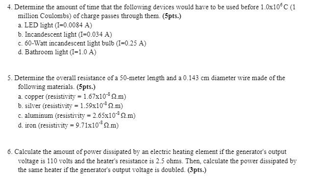 4. Determine the amount of time that the