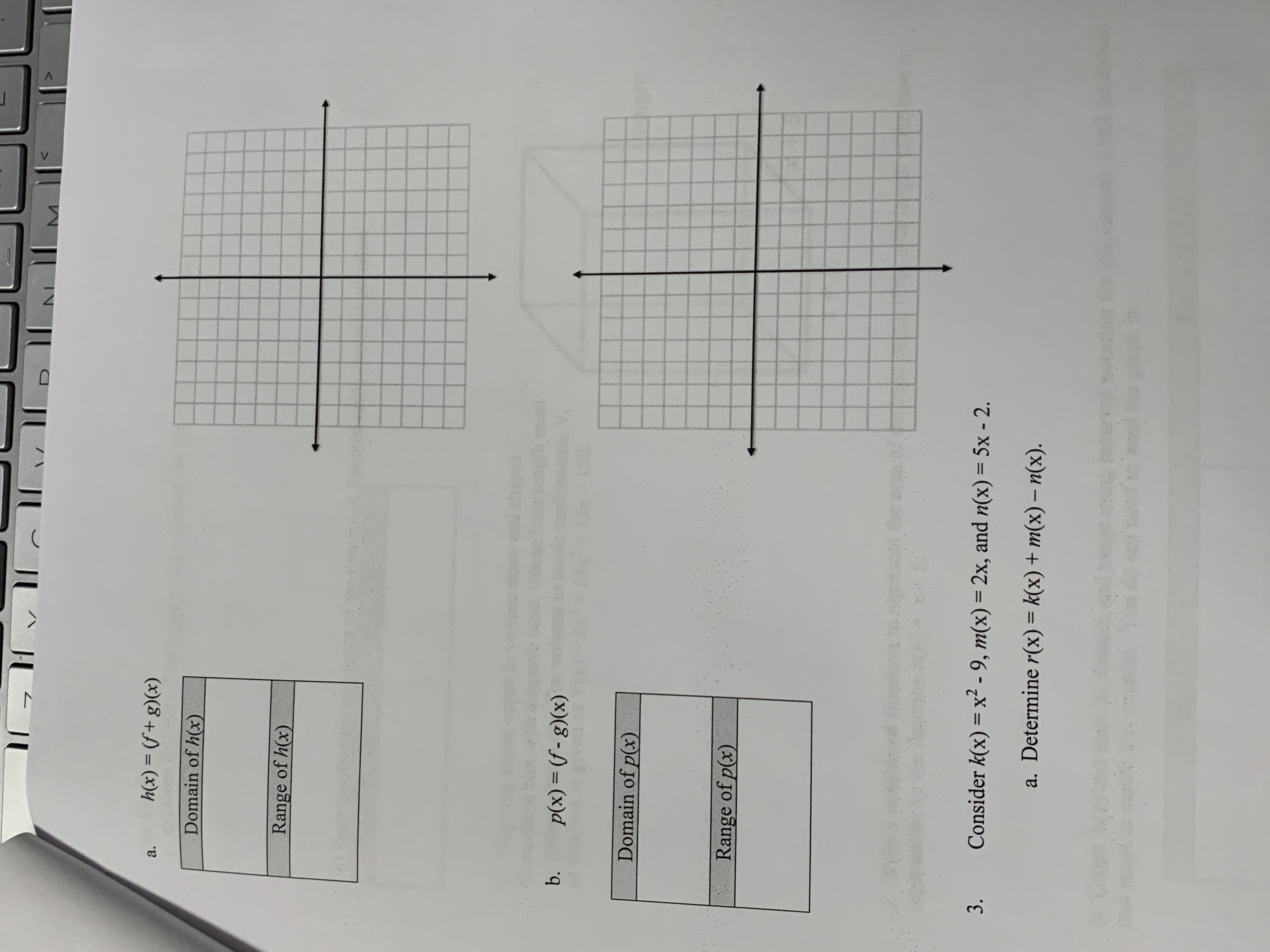 Day 1 1. Let b(x) = x2 and c(x) = x + 4. a. Write