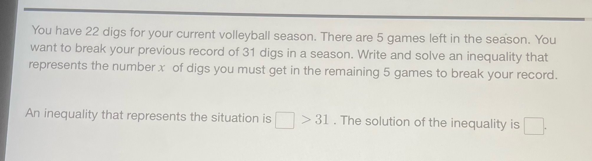 You have 22 digs for your current volleyball